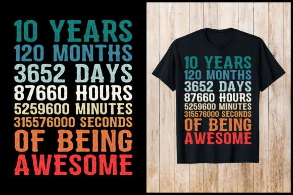 Download 10 Years Retro Birthday T-Shirt - 10 years Collection