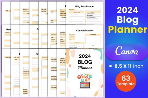 Download 2024 Blog Planner Canva Interior - Log Collection