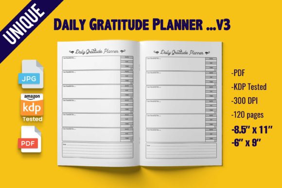 Download Daily Gratitude Planner ~ KDP Interior - Premium Bundle