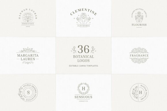 Download 36 Botanical Logo Templates | Canva - Log Collection
