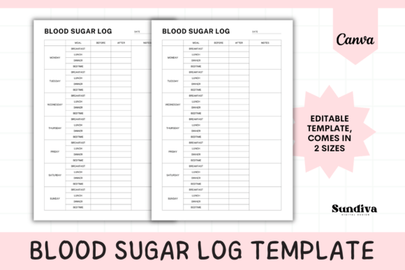 Download Editable Blood Sugar Log Template 1 - Log Collection