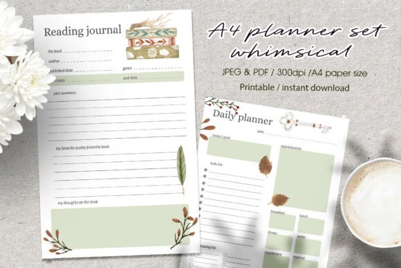 Download Whimsical Aesthetic A4 Planner Set - Premium Bundle