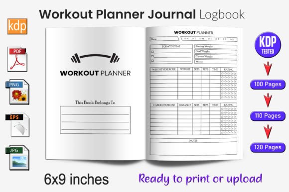 Download Workout Planner Journal Log Book | KDP I - Log Collection