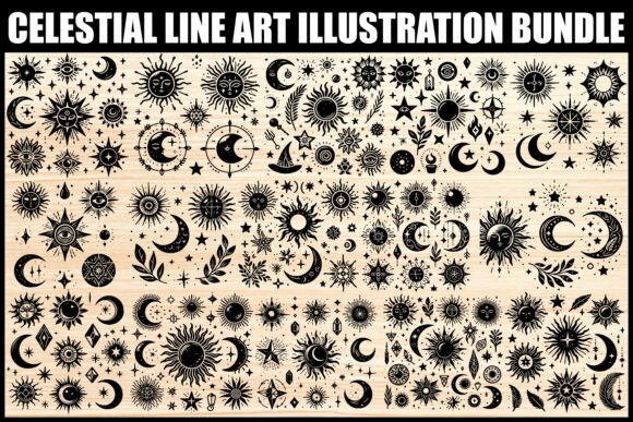 Download Celestial Sun Moon Star Clipart SVG - Celestial Collection