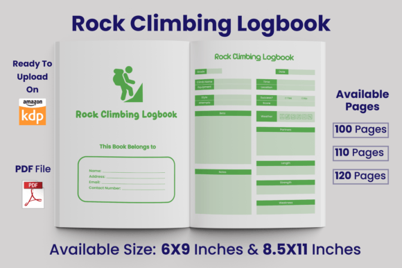 Download Rock Climbing Logbook KDP Interior - Log Collection